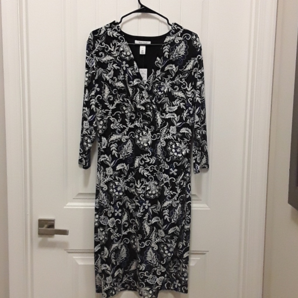White House Black Market Shirred faux wrap dress